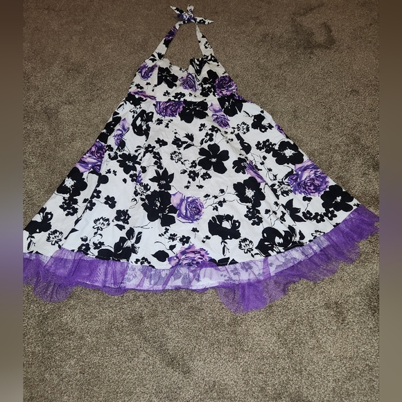 Women's 2XL Halter Style Floral Print Mini Dress - Picture 6 of 16